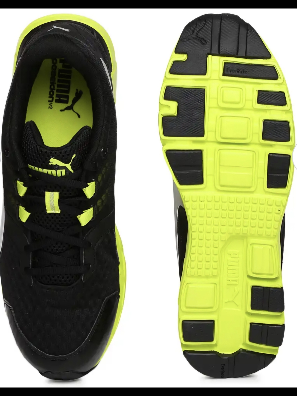 PUMA POSEIDON V2 MEN SIZE 10.5 BLACK SULPHUR SPRING/SILVER/RUNNING/OUT OF PRINT